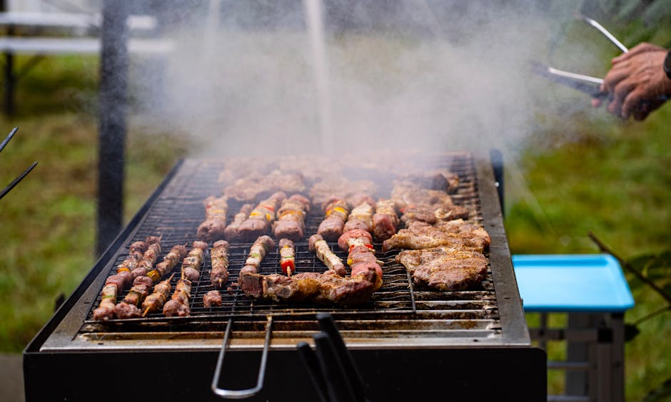 Parrilla encendida antes de recibir comensales